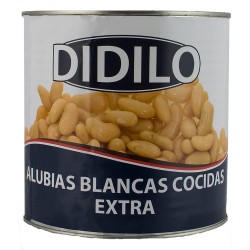 ALUBIAS BLANCAS COCIDAS DIDILO EXTRA LATA 2650ML ( 1.6 KG ESC )